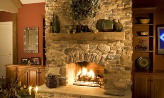 Image result for stone fireplace