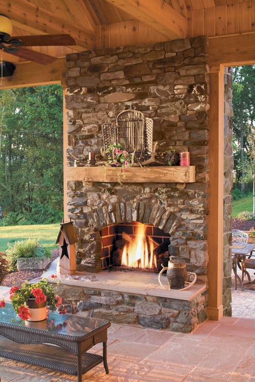 rustic stone fireplaces